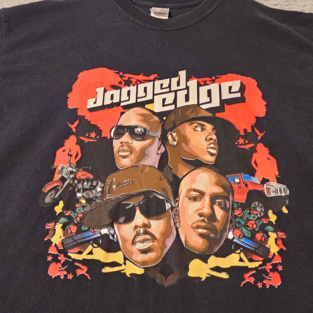 Vintage Jagged Edge Band Hip Hop R&B T-Shirt Rap Tee XL Music Promo 90s Y2K